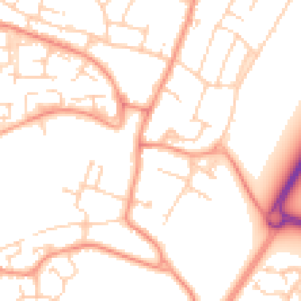 Daytime road noise heatmap for TN23 6AB