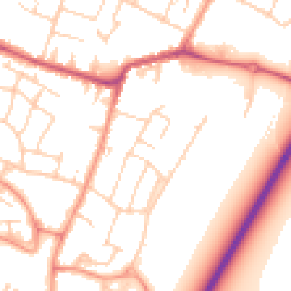 Daytime road noise heatmap for TN23 6AD