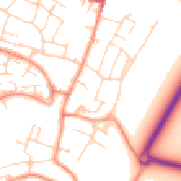 Daytime road noise heatmap for TN23 6GY