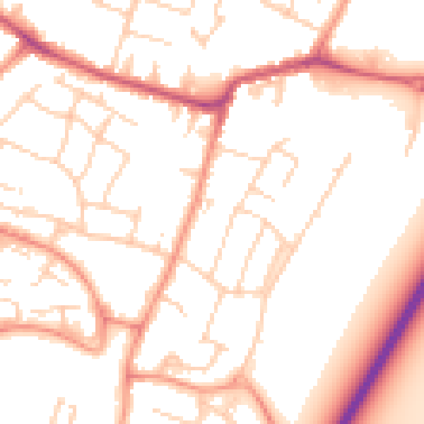 Daytime road noise heatmap for TN23 6HX