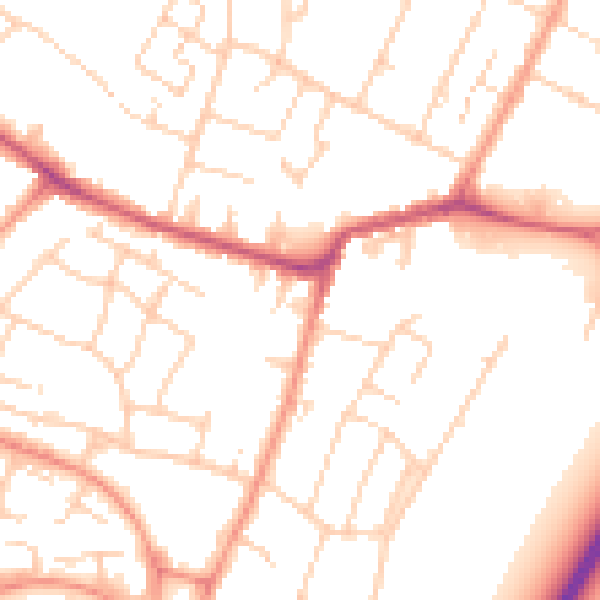 Daytime road noise heatmap for TN23 6JD