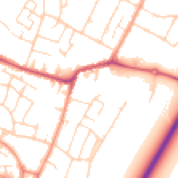 Daytime road noise heatmap for TN23 6JF