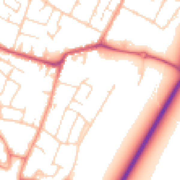 Daytime road noise heatmap for TN23 6JH