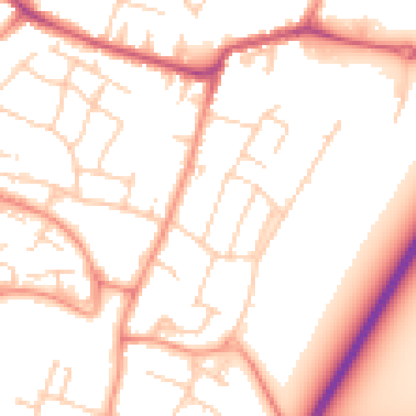 Daytime road noise heatmap for TN23 6JL