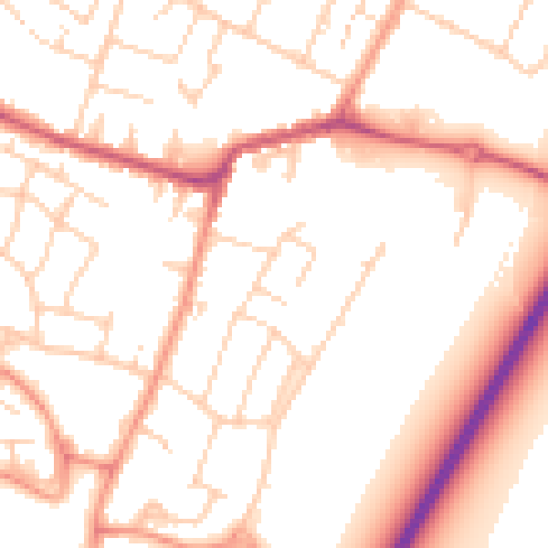 Daytime road noise heatmap for TN23 6JQ