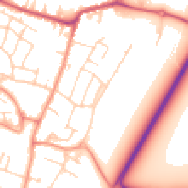 Daytime road noise heatmap for TN23 6JS