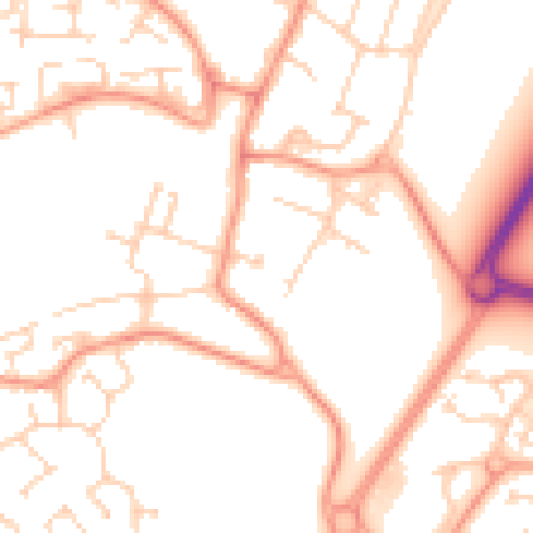 Daytime road noise heatmap for TN23 6LG