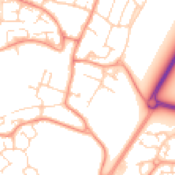 Daytime road noise heatmap for TN23 6NF