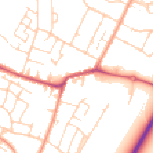 Daytime road noise heatmap for TN23 6SL