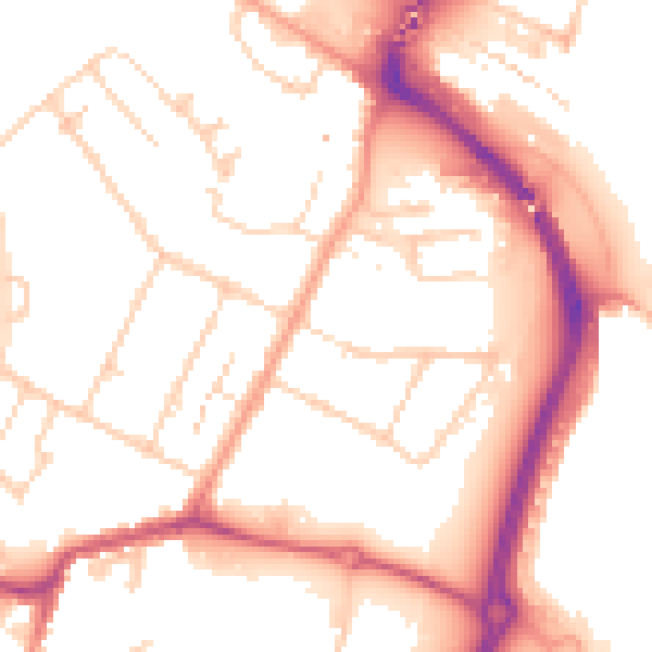 Daytime road noise heatmap for TN23 7TB