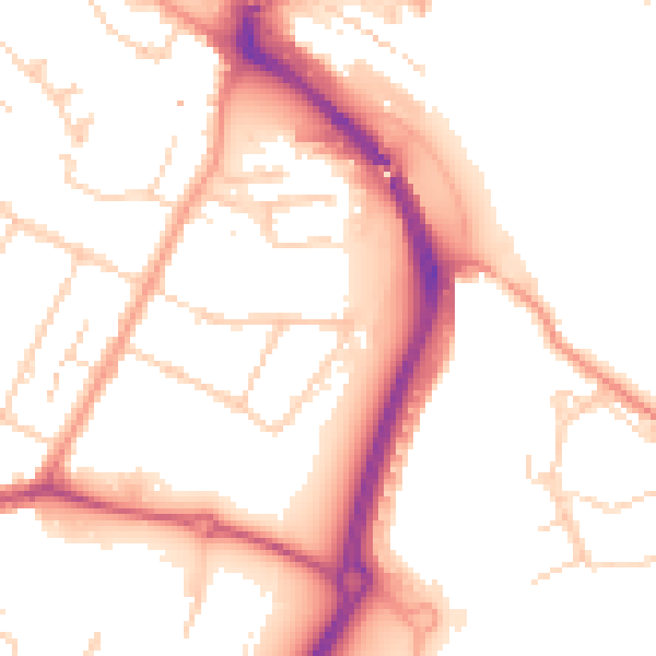 Daytime road noise heatmap for TN23 7TH