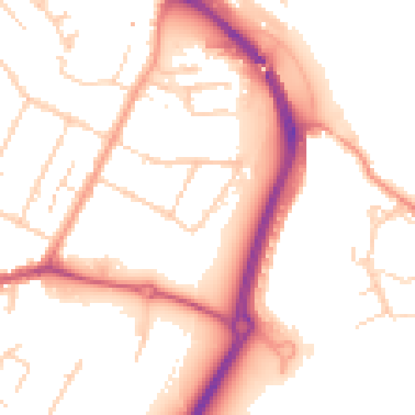Daytime road noise heatmap for TN23 7TP