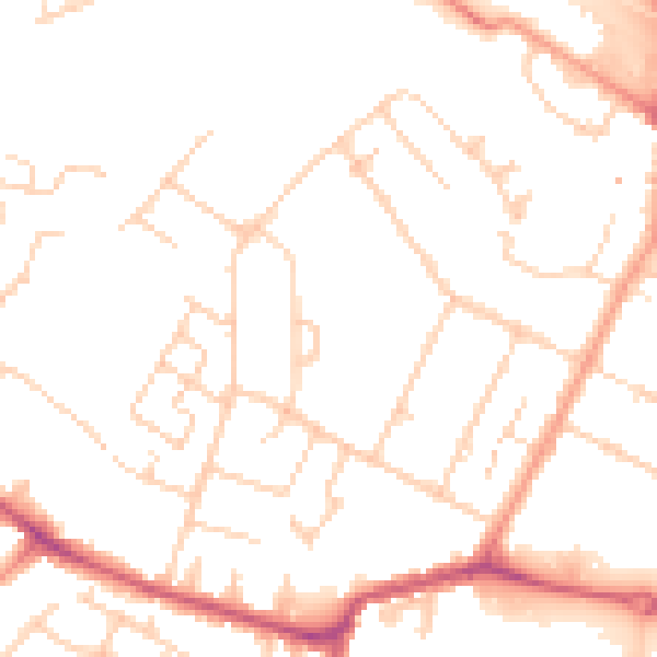 Daytime road noise heatmap for TN23 7UN