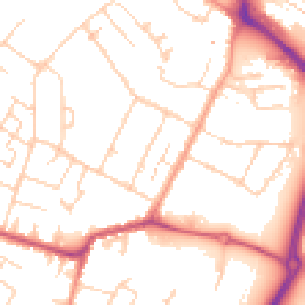 Daytime road noise heatmap for TN23 7UP
