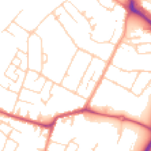 Daytime road noise heatmap for TN23 7US