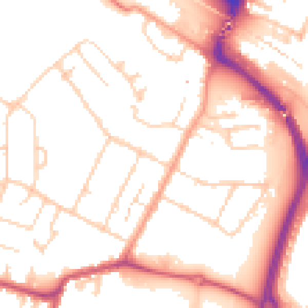 Daytime road noise heatmap for TN23 7XB