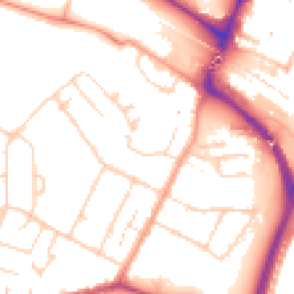Daytime road noise heatmap for TN23 7XL