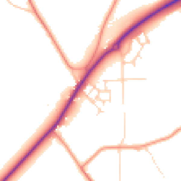 Daytime road noise heatmap for TN23 8AX