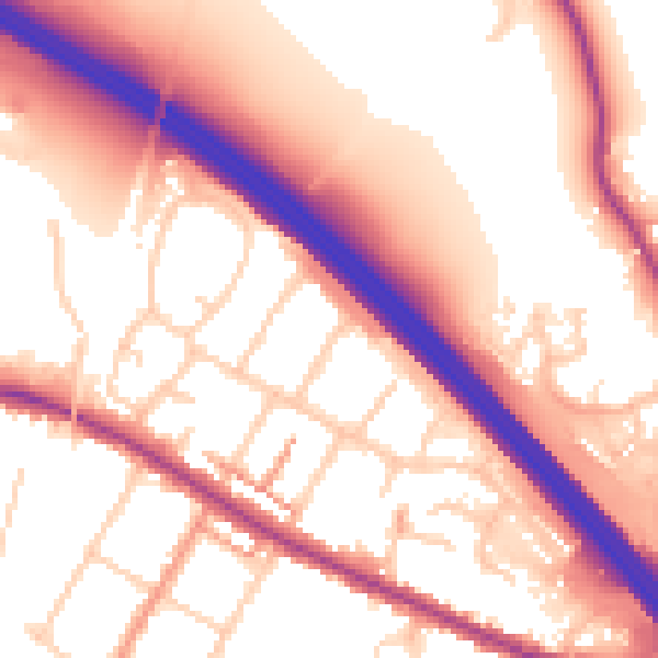Daytime road noise heatmap for TN24 0AF