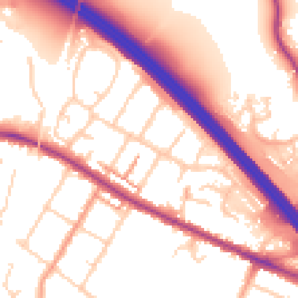 Daytime road noise heatmap for TN24 0AG