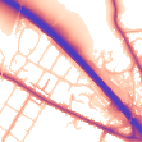 Daytime road noise heatmap for TN24 0AH