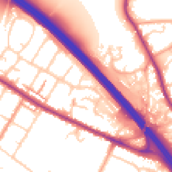 Daytime road noise heatmap for TN24 0AN