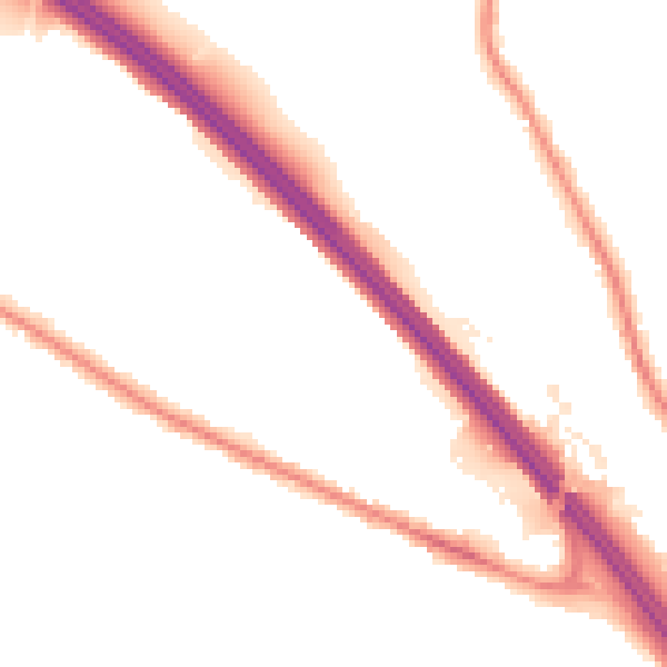 Night-time road noise heatmap for TN24 0AN
