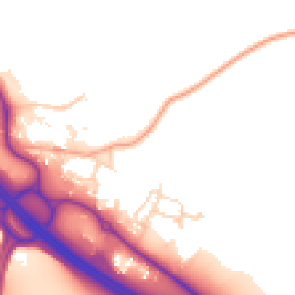 Daytime road noise heatmap for TN24 0AZ