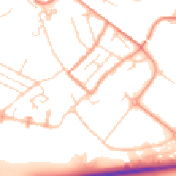 Daytime road noise heatmap for TN24 0BA