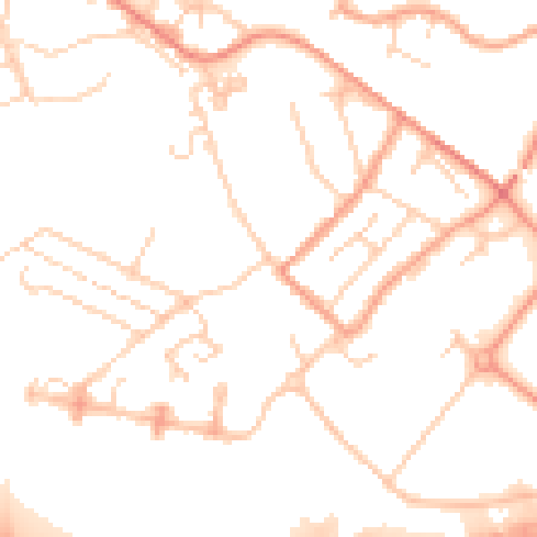 Daytime road noise heatmap for TN24 0BD