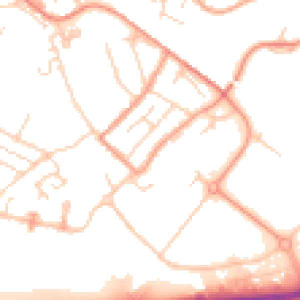 Daytime road noise heatmap for TN24 0BH