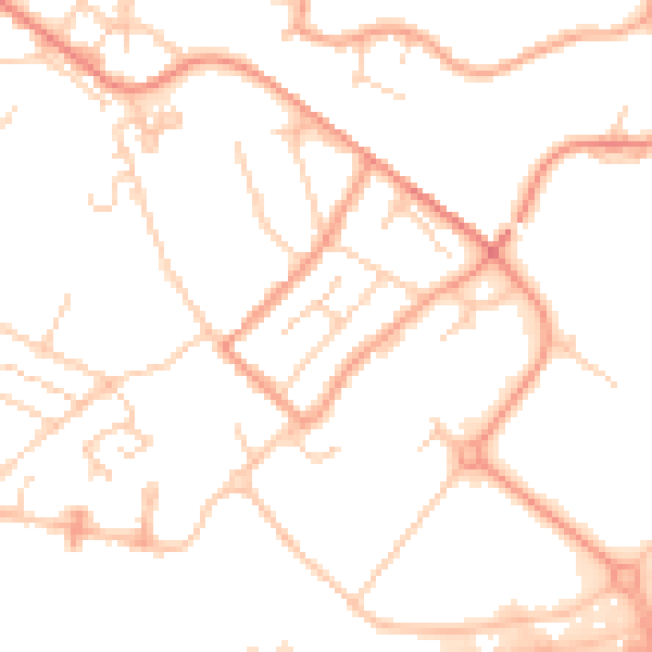 Daytime road noise heatmap for TN24 0BJ