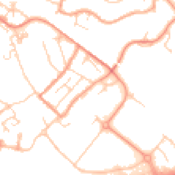 Daytime road noise heatmap for TN24 0BL