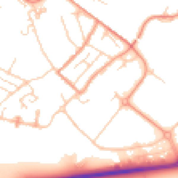 Daytime road noise heatmap for TN24 0BN
