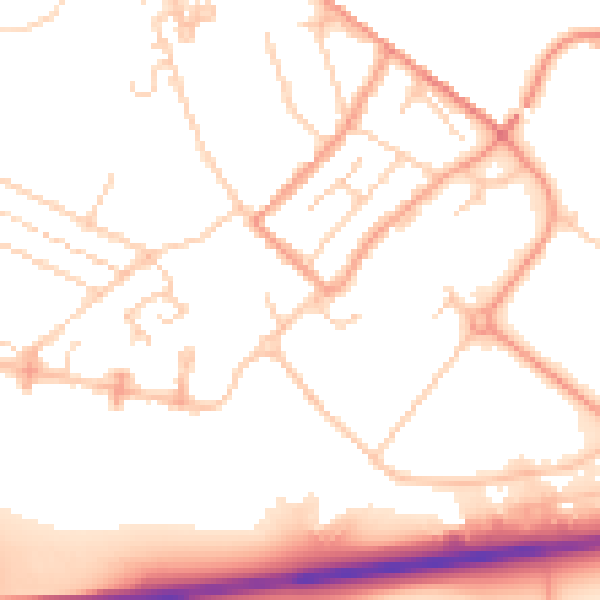 Daytime road noise heatmap for TN24 0BQ