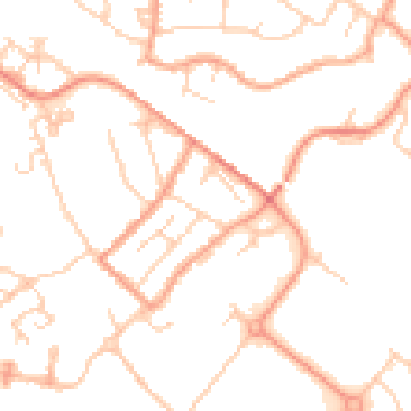 Daytime road noise heatmap for TN24 0BS