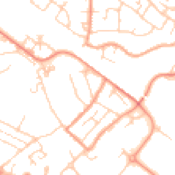 Daytime road noise heatmap for TN24 0BT