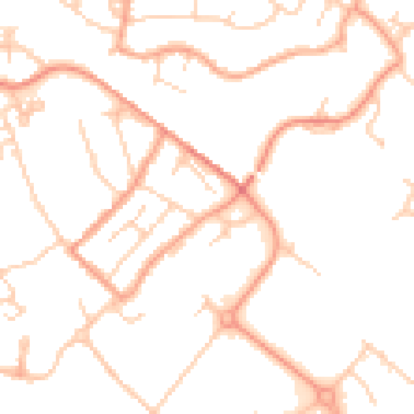 Daytime road noise heatmap for TN24 0BW