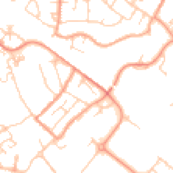 Daytime road noise heatmap for TN24 0BX