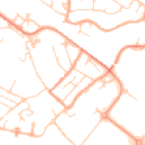 Daytime road noise heatmap for TN24 0BZ