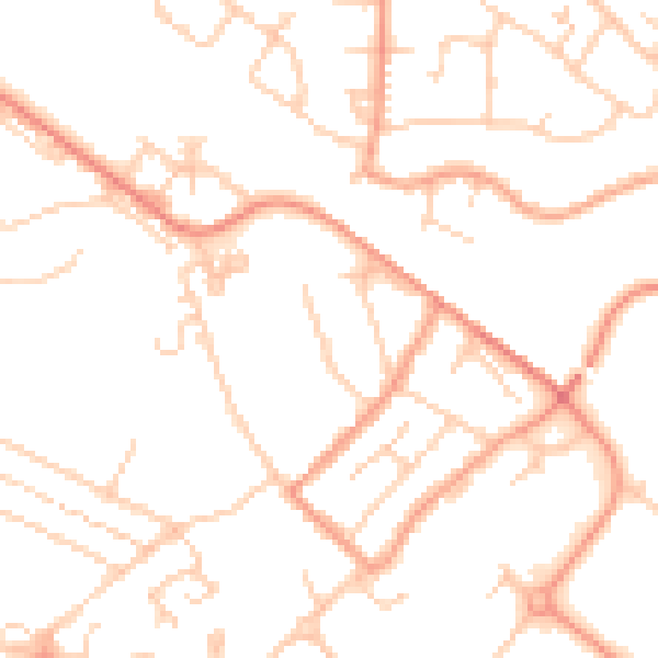 Daytime road noise heatmap for TN24 0DA