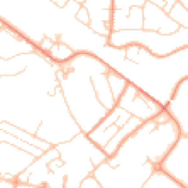 Daytime road noise heatmap for TN24 0DB