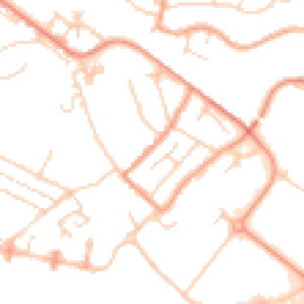 Daytime road noise heatmap for TN24 0DD