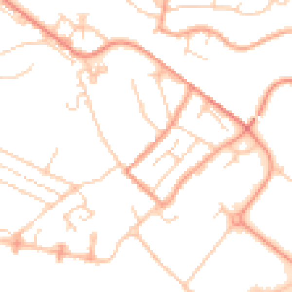 Daytime road noise heatmap for TN24 0DE