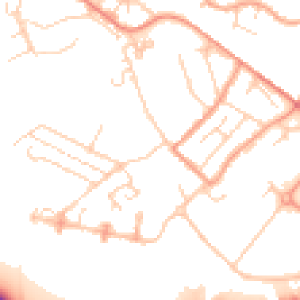 Daytime road noise heatmap for TN24 0DF