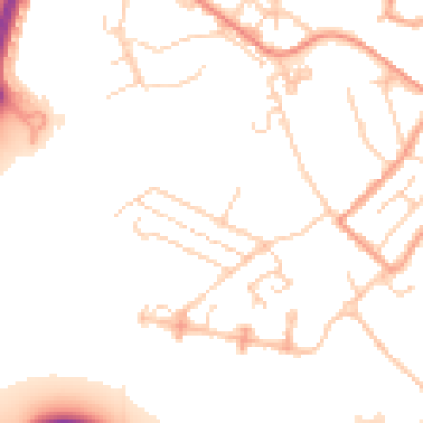 Daytime road noise heatmap for TN24 0DH
