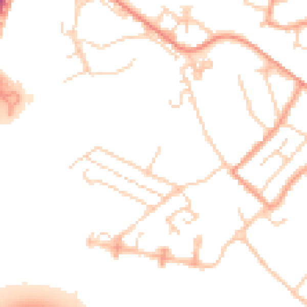 Daytime road noise heatmap for TN24 0DJ