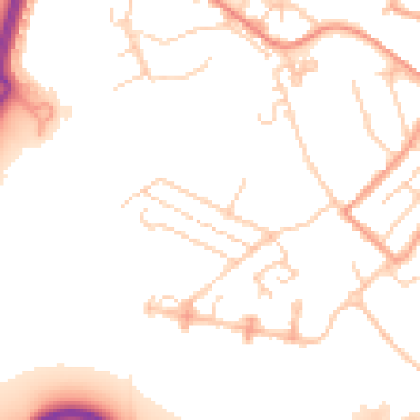 Daytime road noise heatmap for TN24 0DL