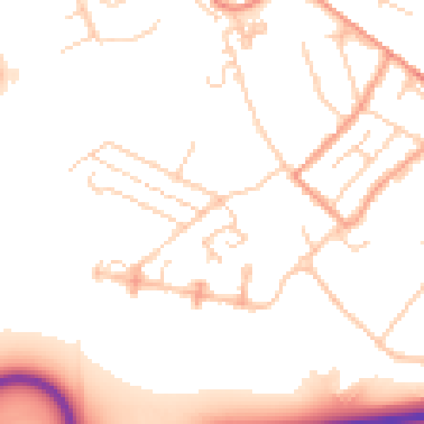 Daytime road noise heatmap for TN24 0DN