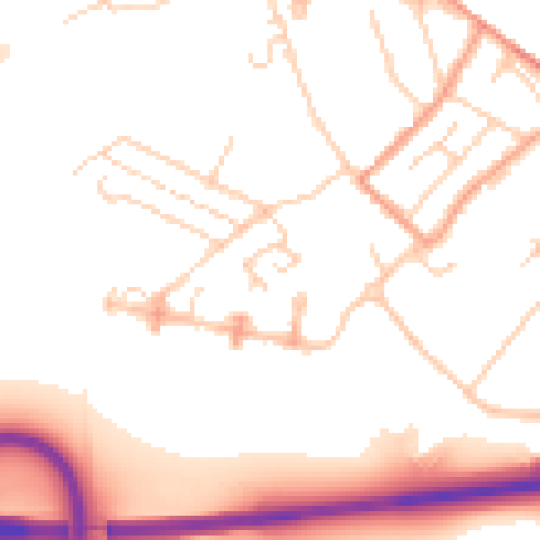 Daytime road noise heatmap for TN24 0DS